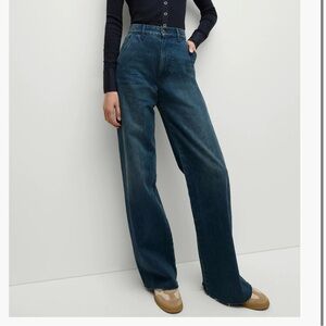 Veronica Beard Dark Blue Wide-Leg Jeans